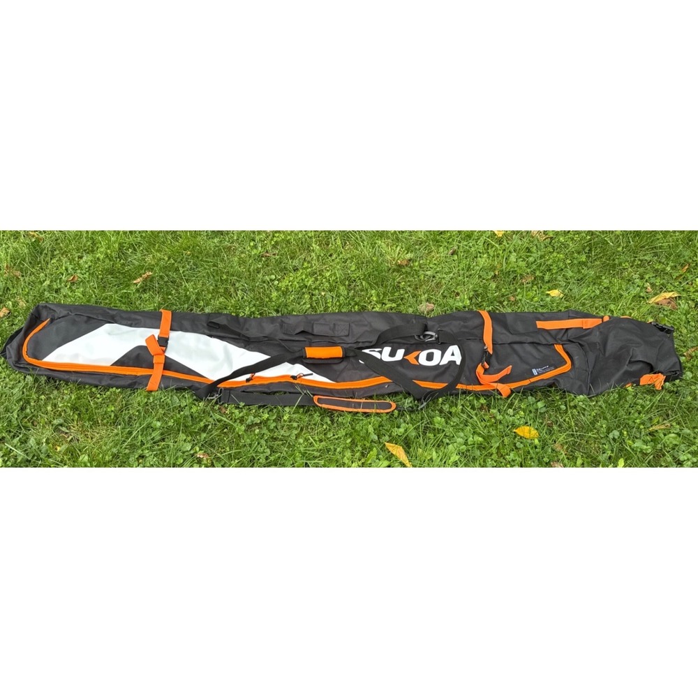 Sukoa Ski Bag Padded Strap Black Orange Winter Sports Travel Carrier Vented